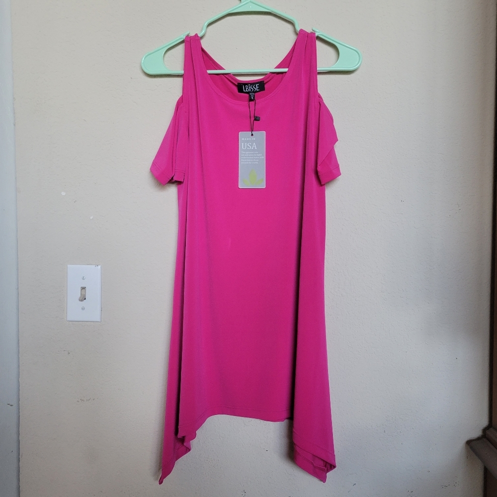 LBISSE Pink Shoulder Cutout Blouse
